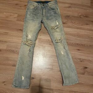Men's Distressed Denim Jeans in Light Blue